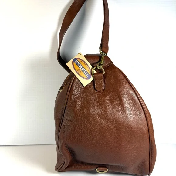 Fossil Unisex Brown Leather Bag NWT - Picture 2 of 8